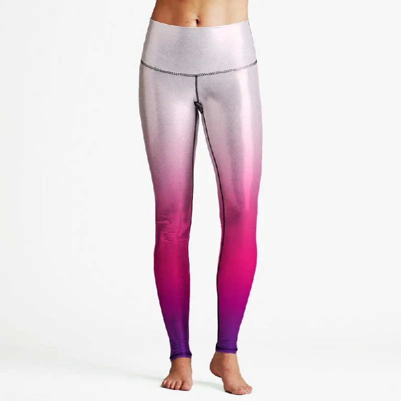 Trendy Women's Wear Pink Gradient Foil High Waist Womens Yoga Leggings