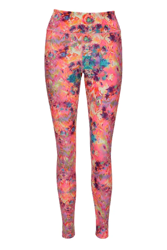 Chic Women's Garments Cotton Candy - Eco-Friendly Pink Patterned Yoga Leggings