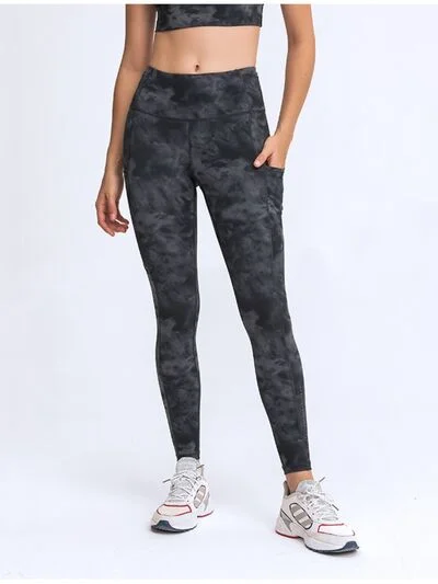 Flash Discount Wide Waistband Women Leggings with Pockets