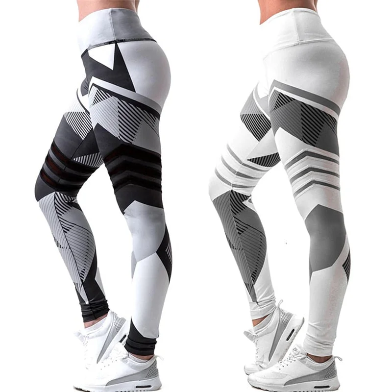 Clothing Sale Geometric High Waist Dry Fit Workout Leggings