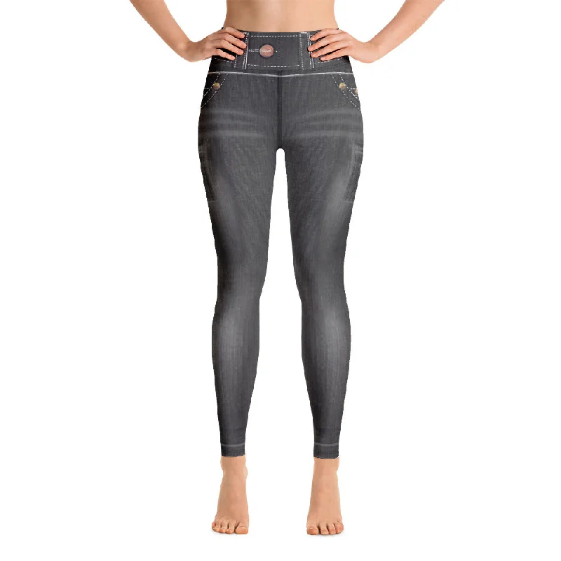 Women's Luxury Apparel ELEVATED ESSENTIALS, BOOTY BOOSTING HIGH WAISTBAND FADED BLACK JEANS LEGGING