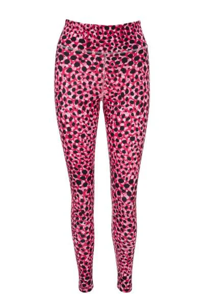 Women's Wardrobe Apparel Glamour Puss Pink Animal Print Yoga Pants