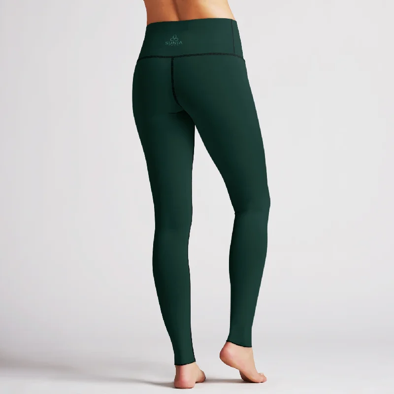 Formal Outfit For Women Solid Emerald Green High Waist Reversible Legging