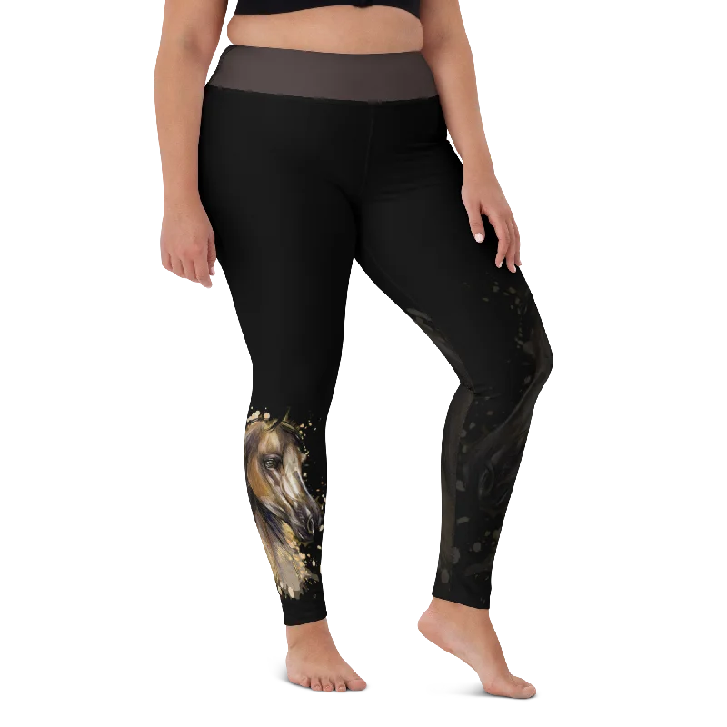 Relaxed Style Silhouette Horse Yoga Leggings