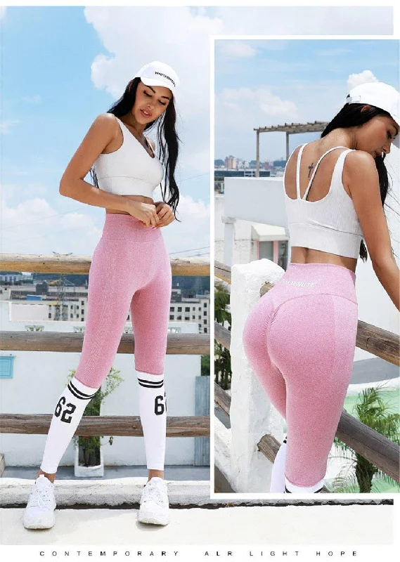 Women's Casual Attire Striped Seamless Leggings