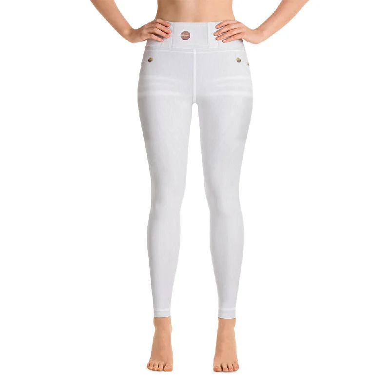 Women's Chic Apparel ELEVATED ESSENTIALS, BOOTY BOOSTING HIGH WAISTBAND FADED WHITE JEANS LEGGING