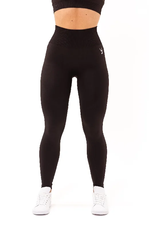 Women's Elegant Evening Outfit Unlimited Seamless Leggings - Walnut Brown