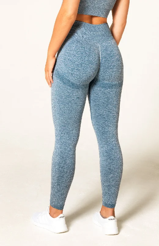 Online Boutique Stores Define Seamless Scrunch Leggings - Blue Marl