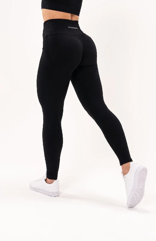 Comfortable Women's Outfits Tempo Seamless Scrunch Leggings - Black