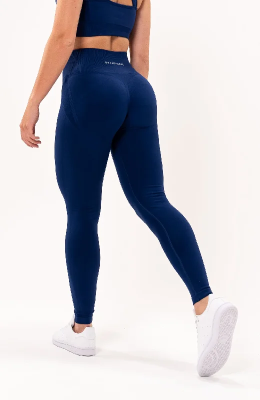 Women's Party Outfit Tempo Seamless Scrunch Leggings - Royal Blue