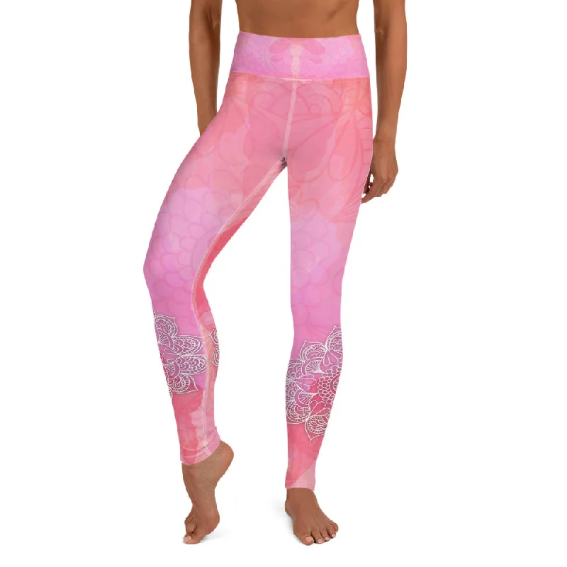 Clothing Sale Blossom Pink High Waist Yoga Leggings